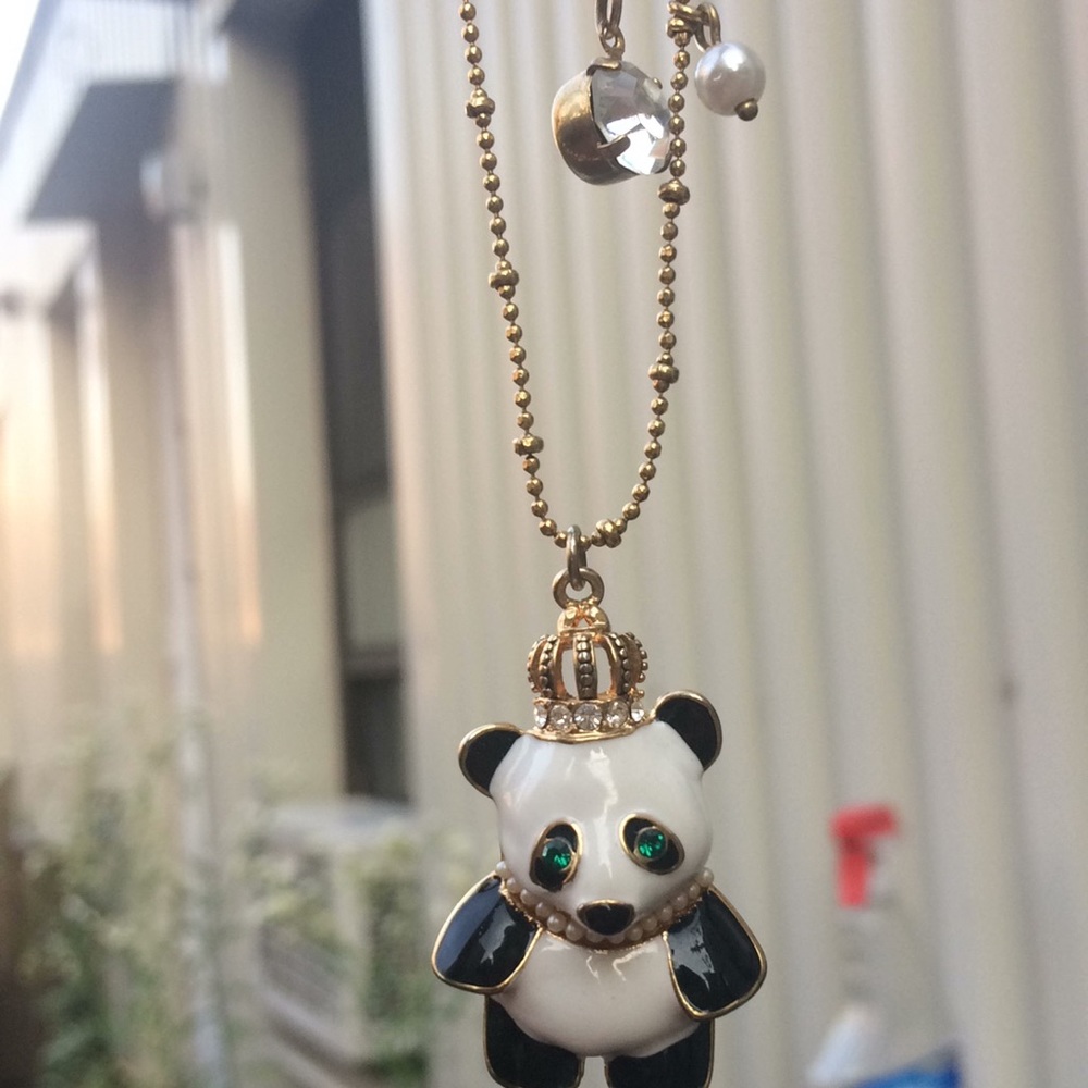 Vintage Betsey Johnson Panda necklace